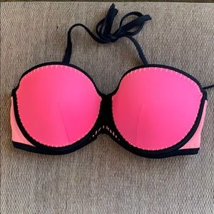 Victoria’s Secret pink and black bikini top